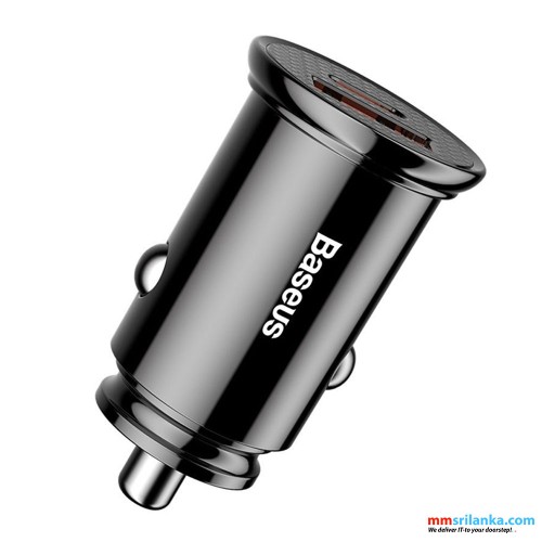 Baseus Circular Plastic A+C 30W PPS Car Charger Black